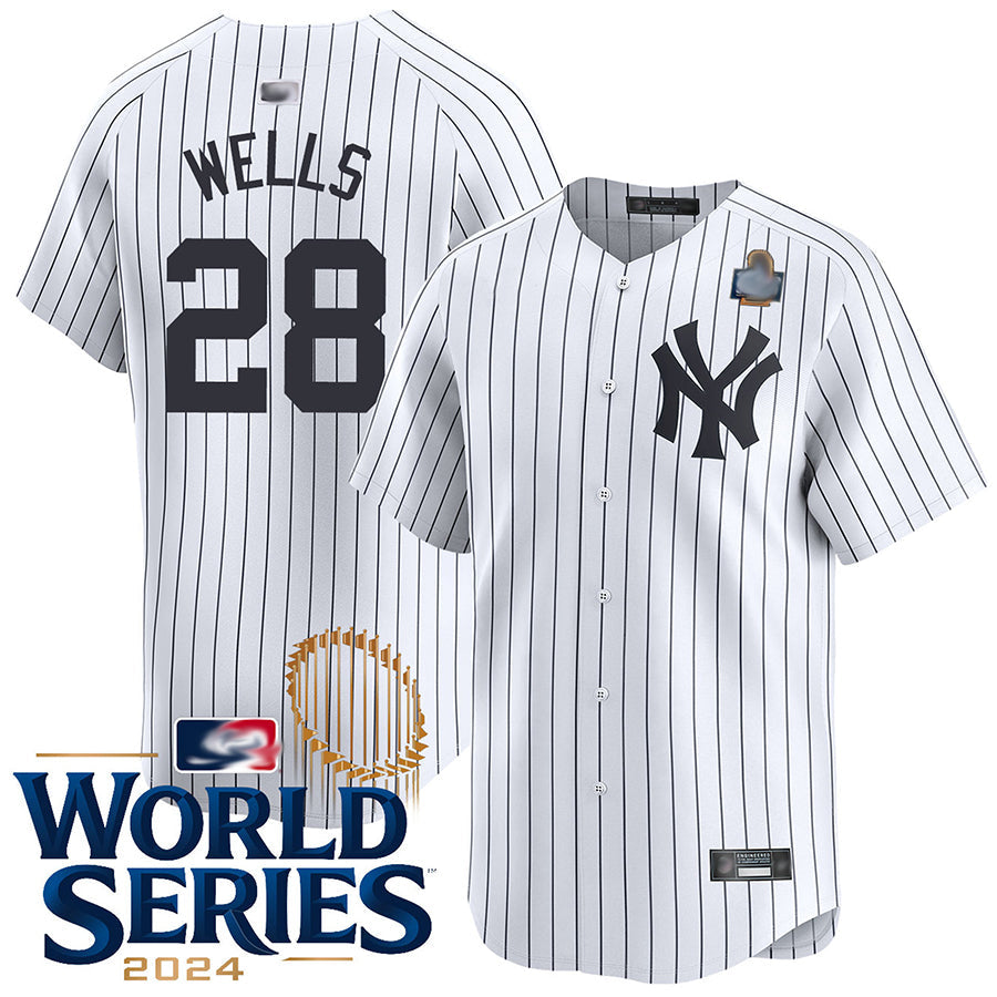 NY.Yankees #28 Austin Wells Player White World Series Limited Baseball Jerseys