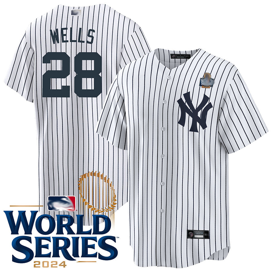 NY.Yankees #28 Austin Wells Player White World Series Replica Baseball Jerseys