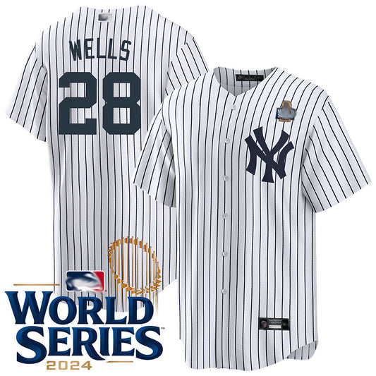 NY.Yankees #28 Austin Wells Player White World Series Replica Baseball Jerseys