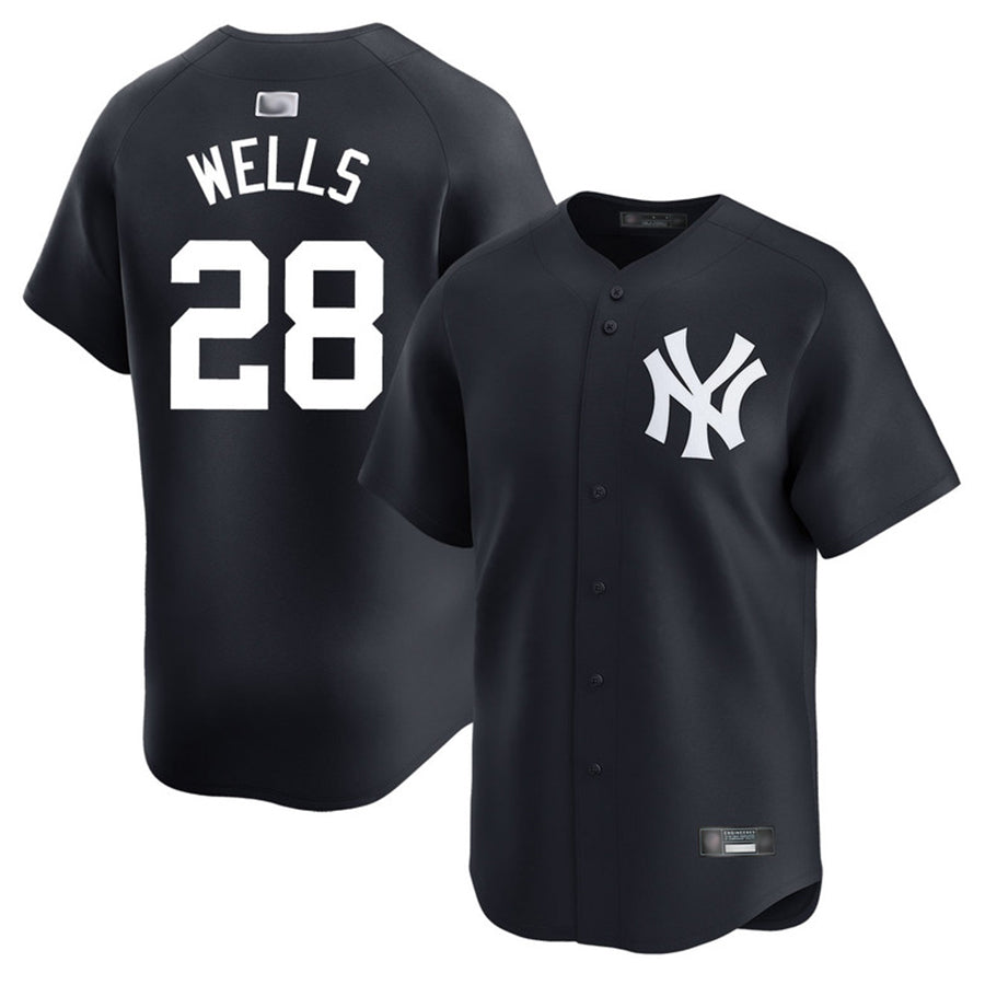 NY.Yankees #28 Austin Wells Playre Black Home Limited Baseball Jerseys