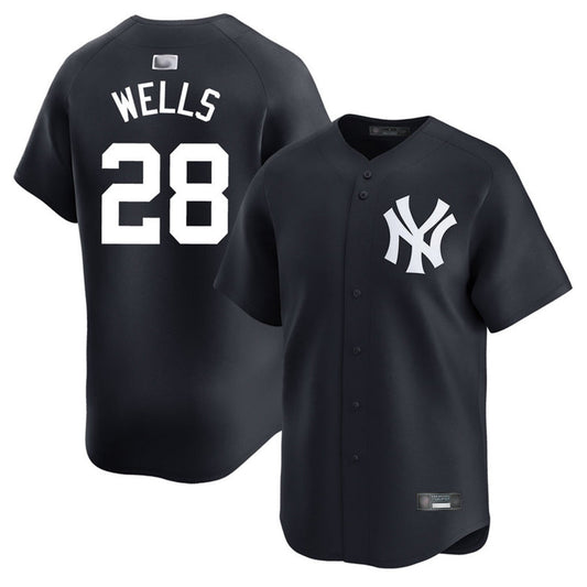 NY.Yankees #28 Austin Wells Playre Black Home Limited Baseball Jerseys
