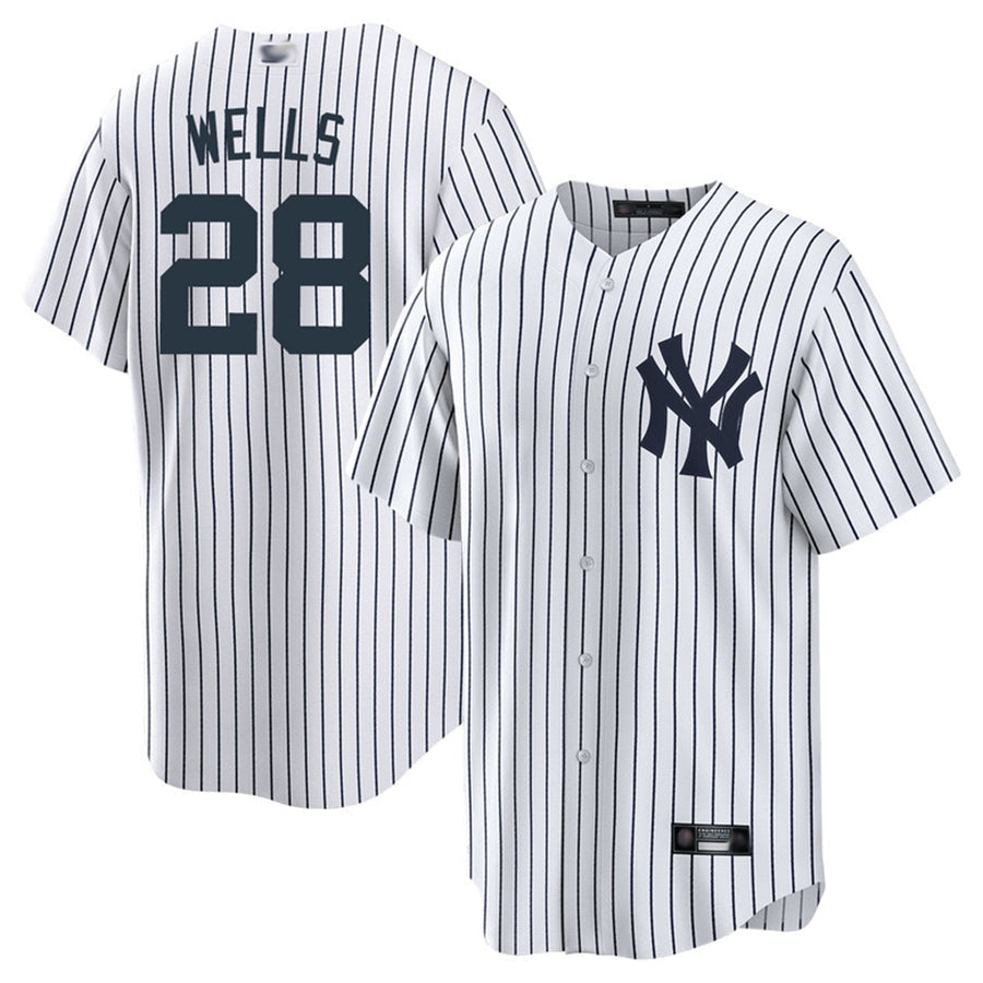 NY.Yankees #28 Austin Wells Playre White Home Replica Baseball Jerseys