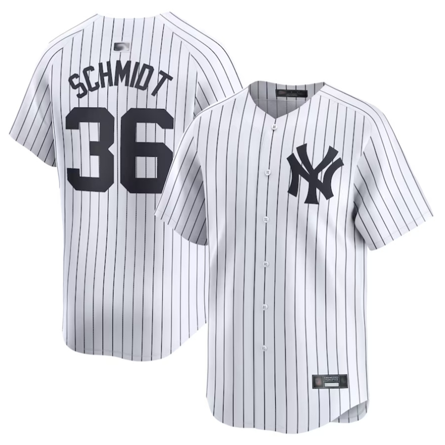 NY.Yankees #36 Clarke Schmidt White Home Limited Player Baseball Jerseys