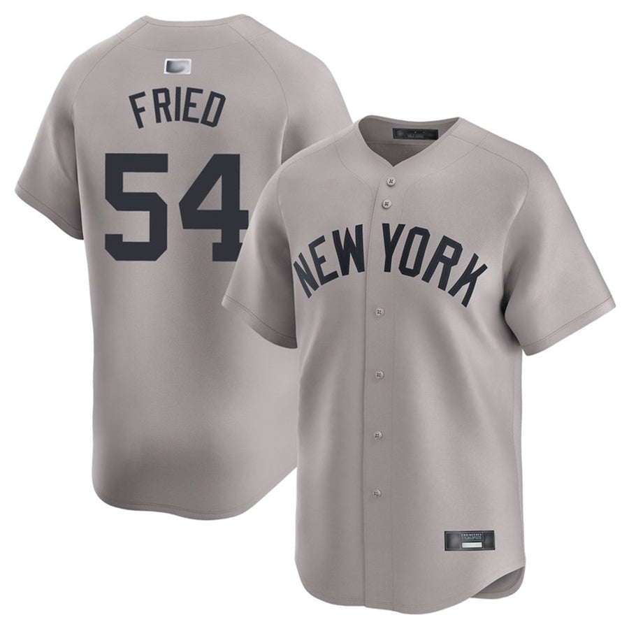 NY.Yankees #54 Max Fried Player Gray Home Limited Baseball Jerseys
