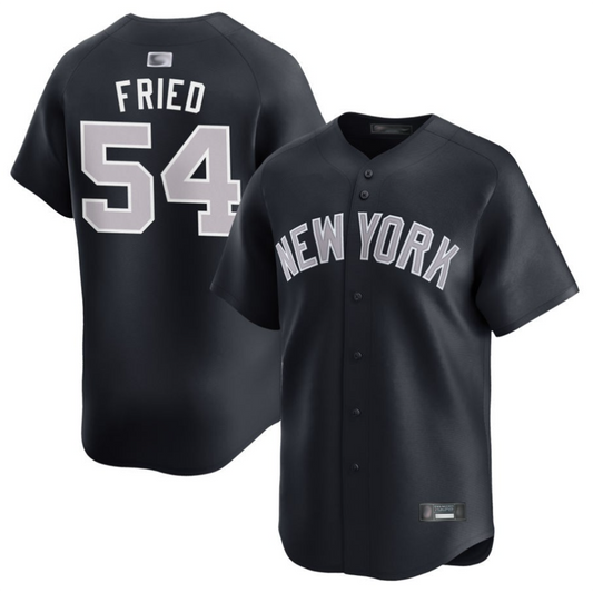 NY.Yankees #54 Max Fried Player Navy Home Limited Baseball Jerseys
