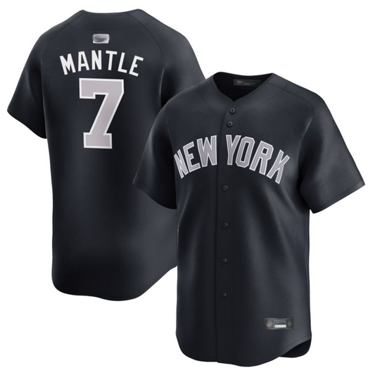 NY.Yankees #7 Mickey Mantle Player Black Cooperstown Baseball Jerseys