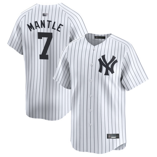 NY.Yankees #7 Mickey Mantle Player White Home Limited Baseball Jerseys