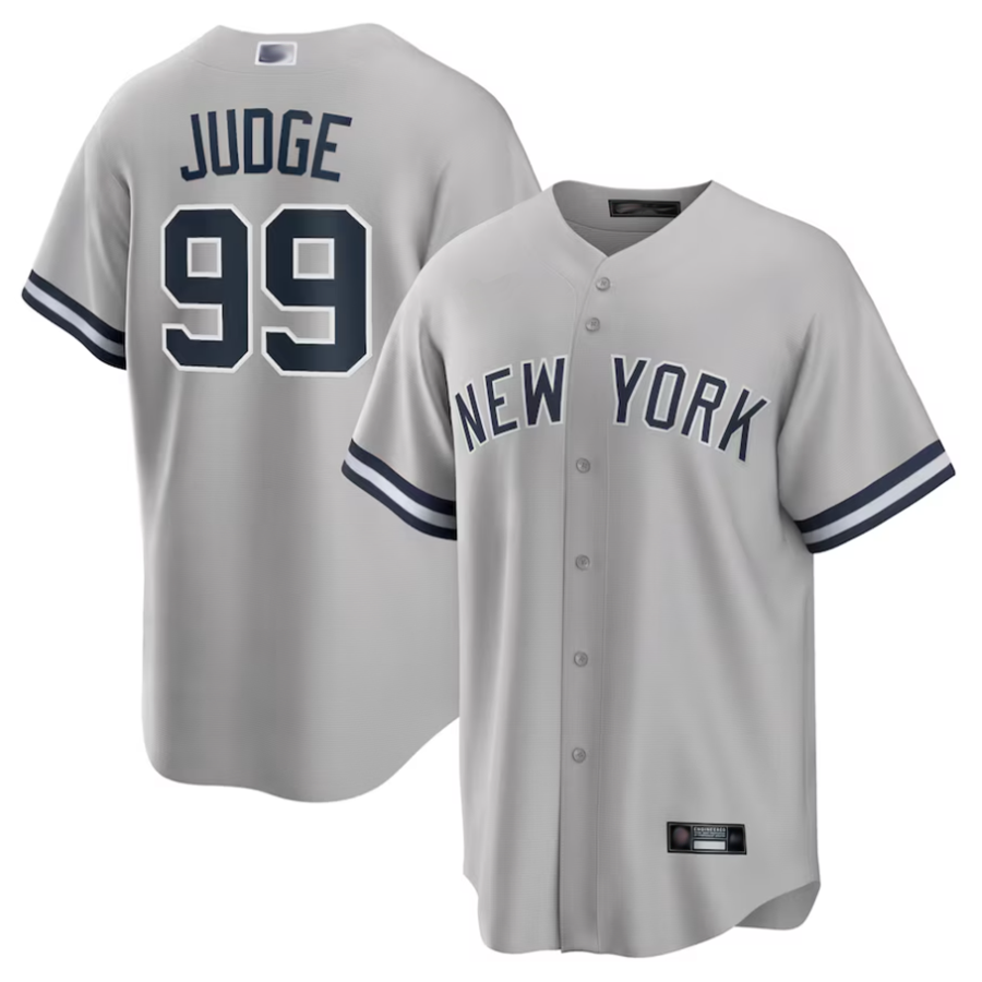 NY.Yankees #99 Aaron Judge Player Gray Big & Tall Road Replica Baseball Jerseys