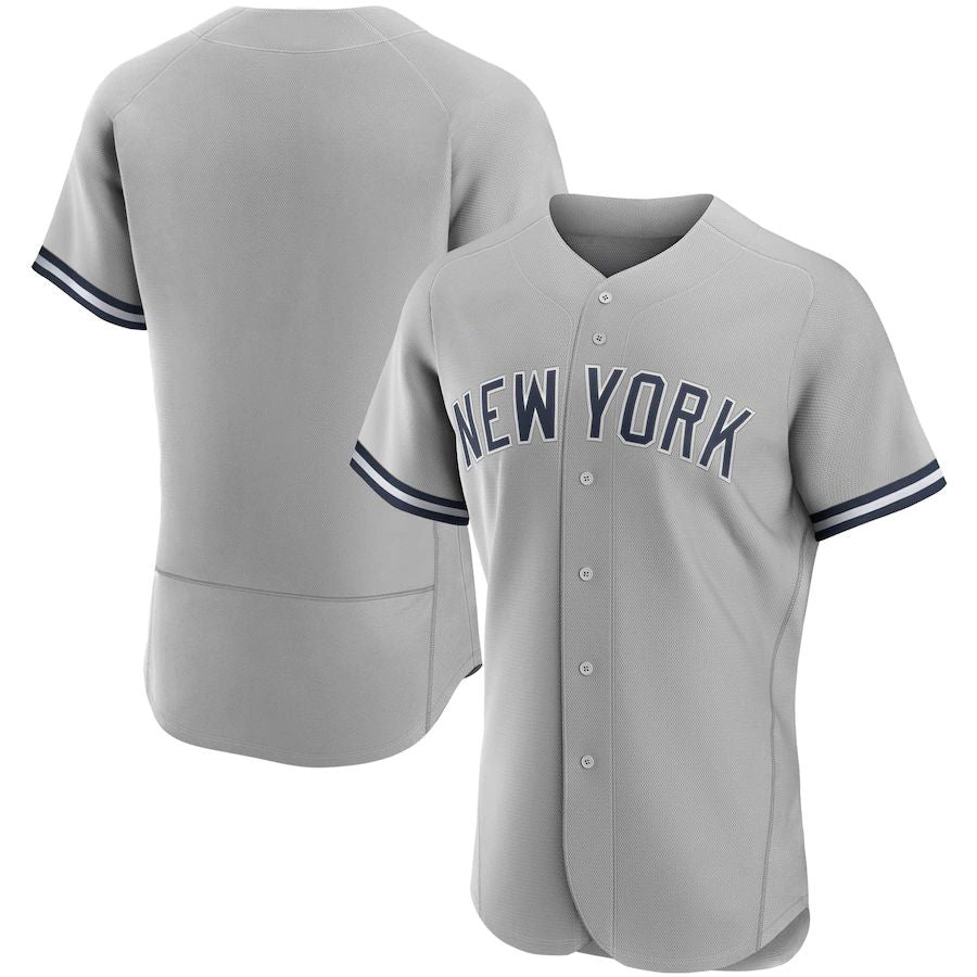 NY.Yankees Blank Player Gray Road Home Replica Elite Baseball Jerseys