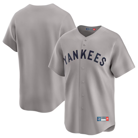 NY.Yankees Blank Player Gray Throwback Cooperstown Collection Limited Baseball Jerseys