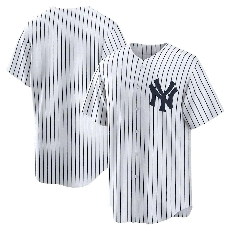 NY.Yankees Blank Player White Home Replica Game Baseball Jerseys