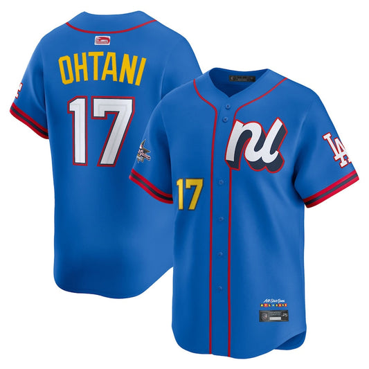 National League #17 Shohei Ohtani Player Blue All-Star Edition Limited Baseball Jerseys
