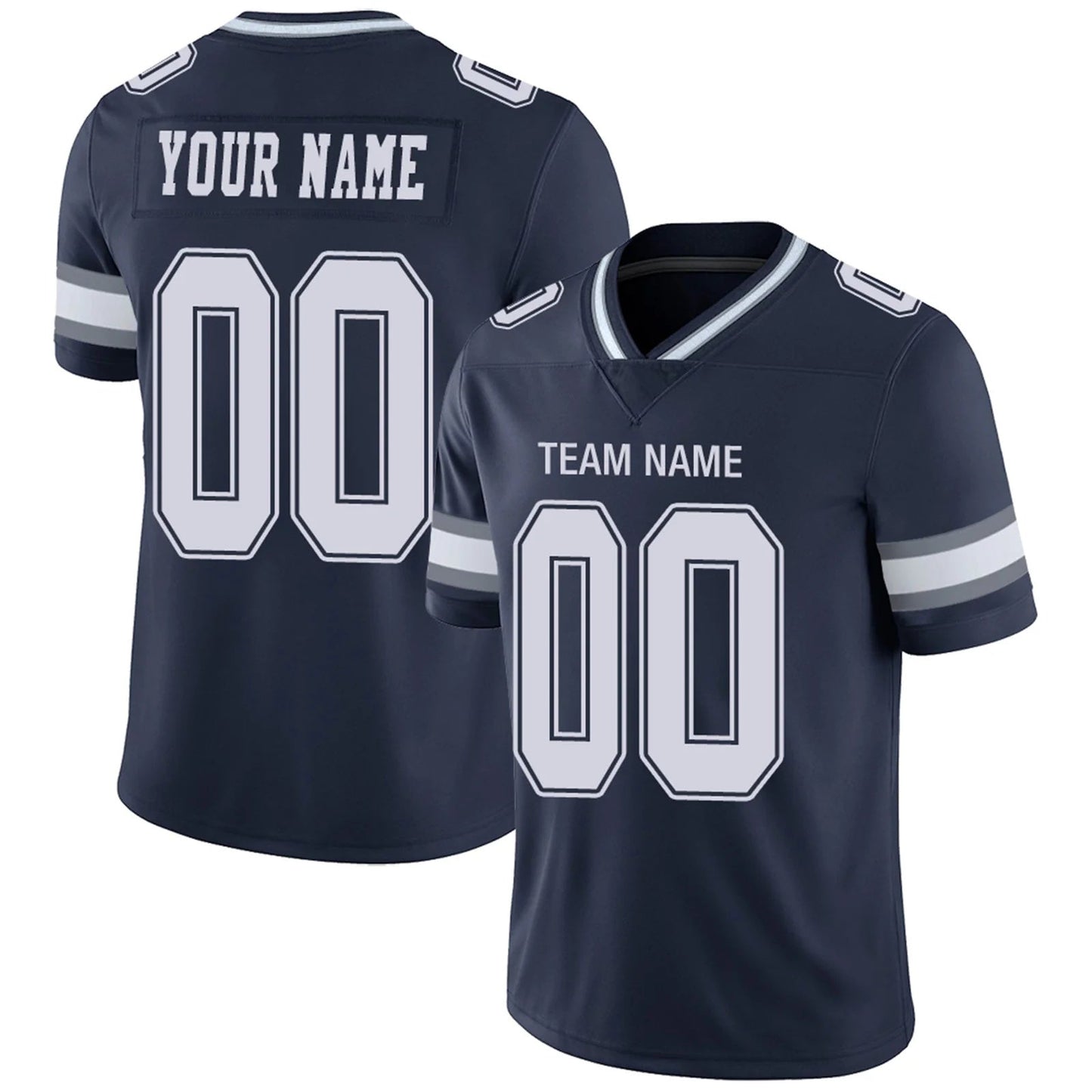 Custom D.Cowboys Navy Personalized Design Football Jerseys
