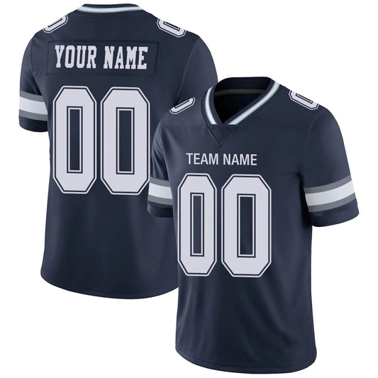 Custom D.Cowboys Navy Personalized Design Football Jerseys