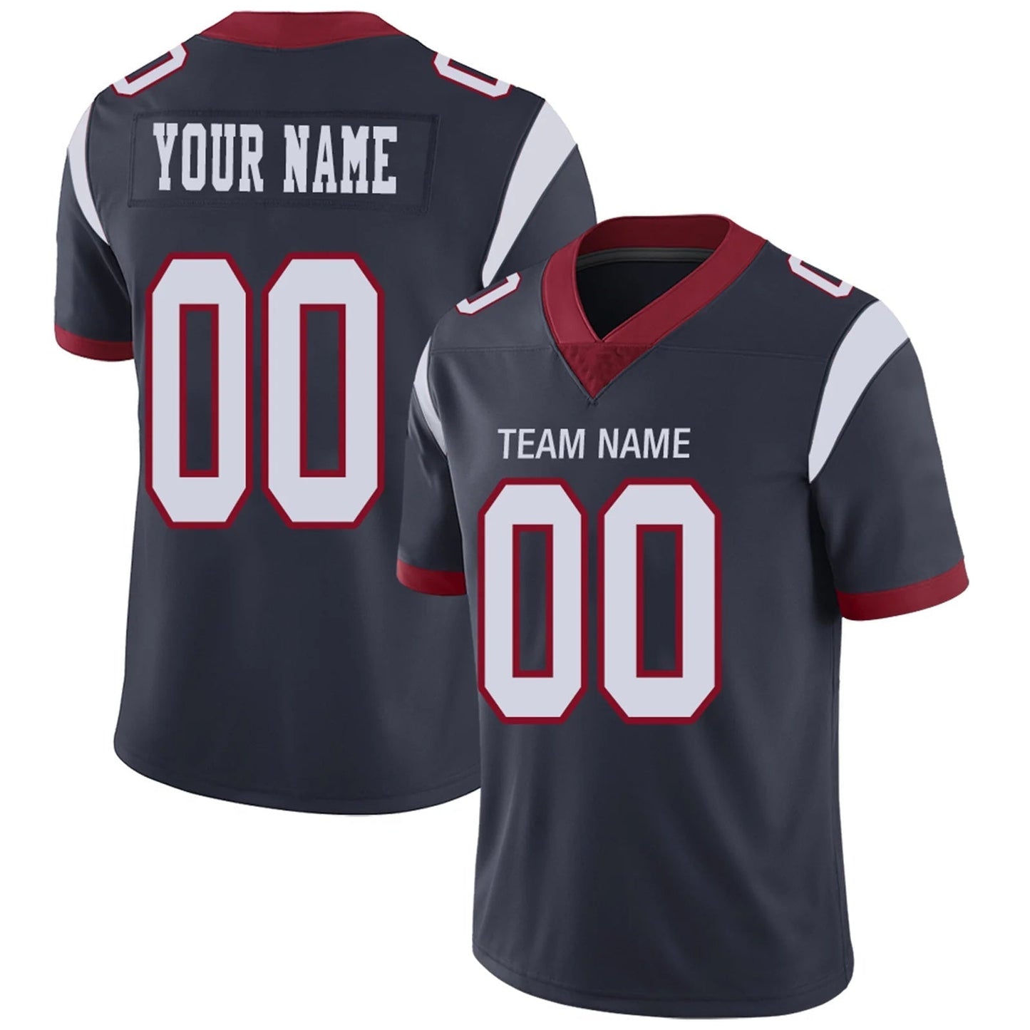 Custom H.Texans Navy Personalized Design Football Jerseys