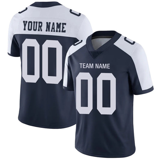 Custom D.Cowboys Navy White Personalized Design Football Jerseys