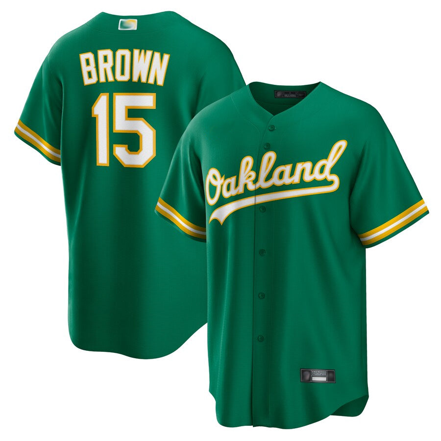 O.Athletics #15 Seth Brown Player Green Home Replica Baseball Jerseys