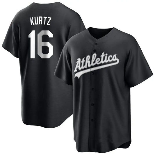 O.Athletics #16 Nick Kurtz Player Black Game Baseball Jerseys