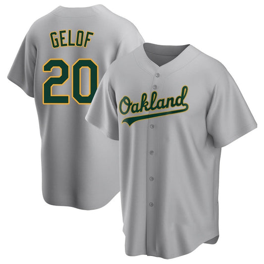 O.Athletics #20 Zack Gelof Player Gray Road Replica Baseball Jerseys