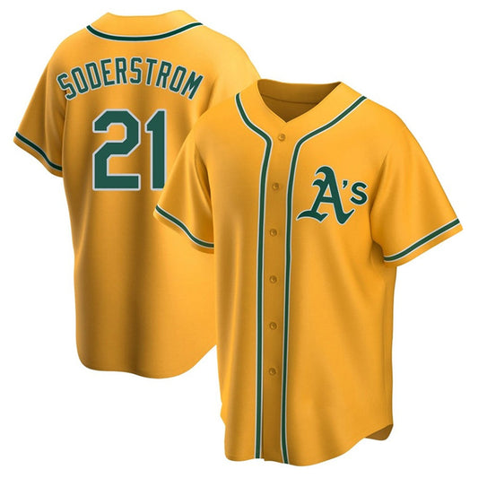 O.Athletics #21 Tyler Soderstrom Player Glod Replica Baseball Jerseys