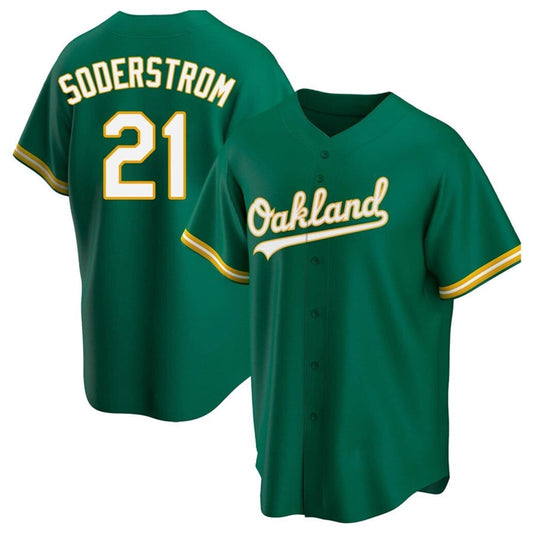 O.Athletics #21 Tyler Soderstrom Player Green Home Replica Baseball Jerseys