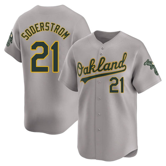 O.Athletics #21 Tyler Soderstrom Player Grey Home Limited Baseball Jerseys