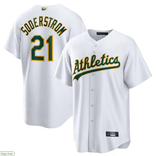 O.Athletics #21 Tyler Soderstrom Player White Replica Game Baseball Jerseys