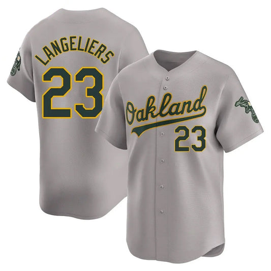 O.Athletics #23 Shea Langeliers Player Gray Home Limited Baseball Jerseys