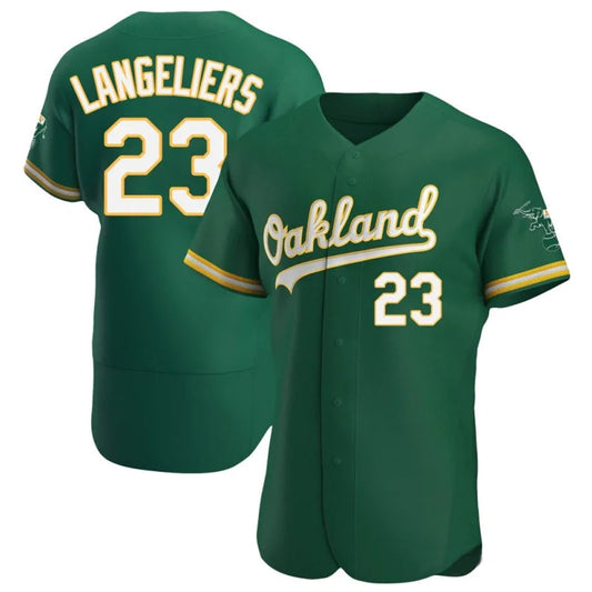 O.Athletics #23 Shea Langeliers Player Green Home Limited Elite Baseball Jerseys