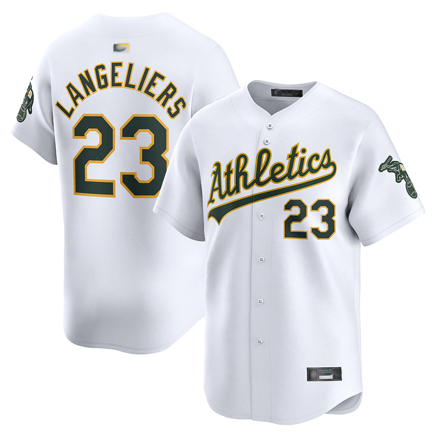 O.Athletics #23 Shea Langeliers Player White Home Limited Baseball Jerseys