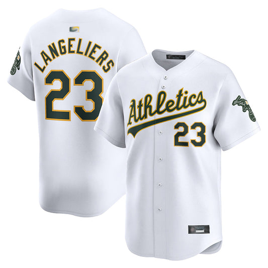 O.Athletics #23 Shea Langeliers Player White Home Limited Baseball Jerseys