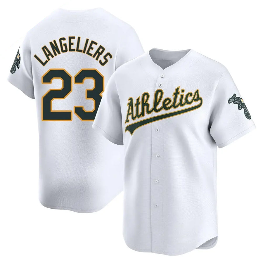 O.Athletics #23 Shea Langeliers Player White Home Replica Baseball Jerseys