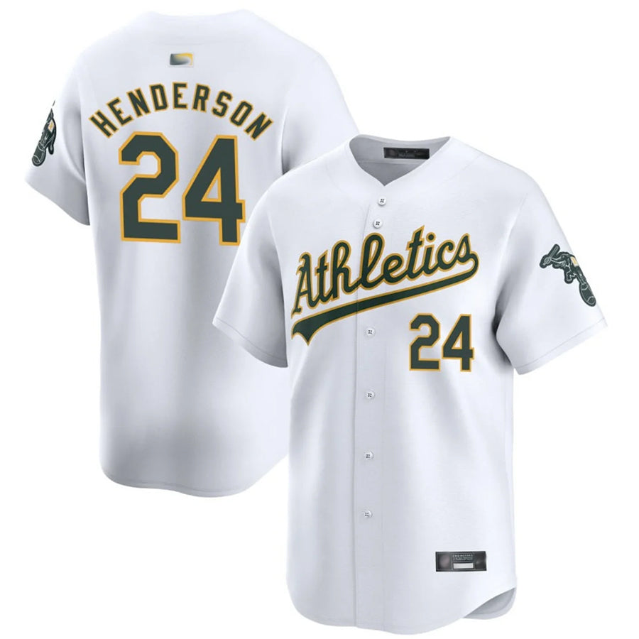 O.Athletics #24 Rickey Henderson Player White Home Limited Baseball Jerseys