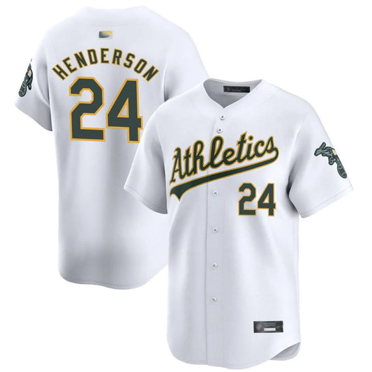 O.Athletics #24 Rickey Henderson Player White Home Limited Baseball Jerseys