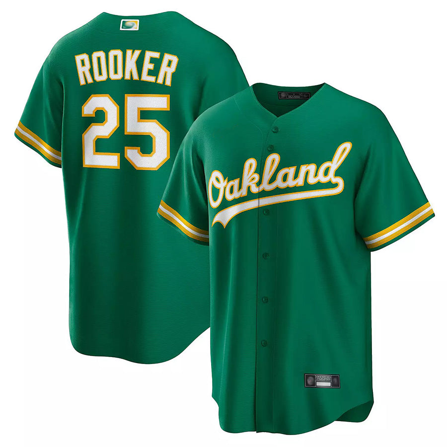 O.Athletics #25 Brent Rooker Player Kelly Green Game Replica Baseball Jerseys