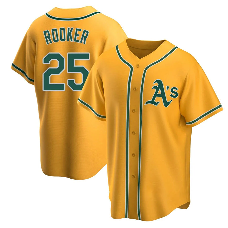 O.Athletics #25 Brent Rooker Player Replica Gold Baseball Jerseys