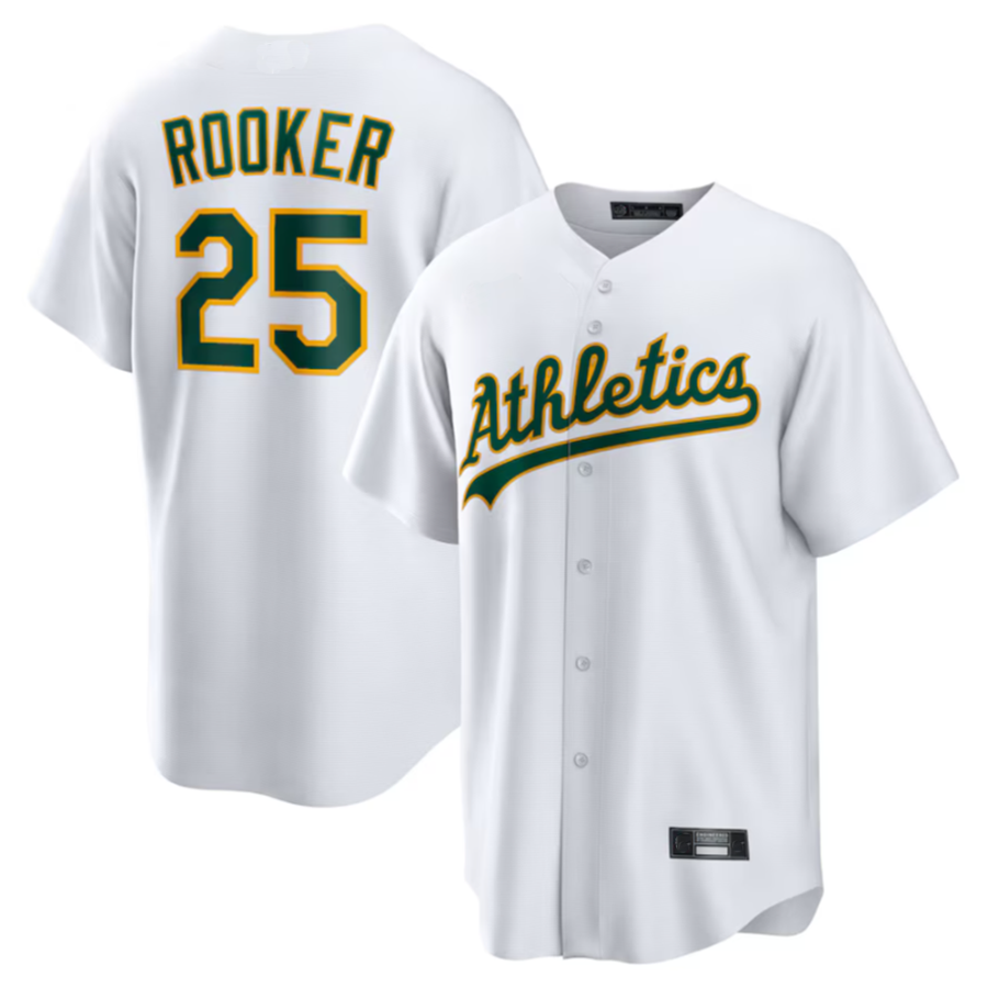 O.Athletics #25 Brent Rooker Player White Home Replica Jersey American Stitched Baseball Jerseys