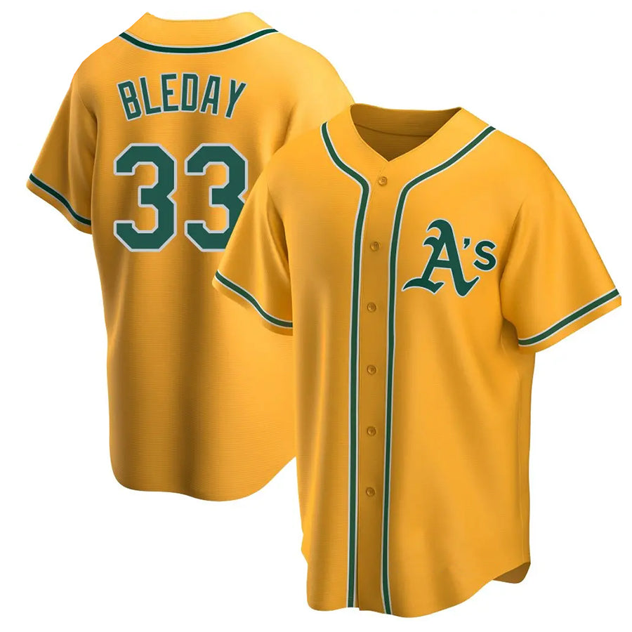 O.Athletics #33 JJ Bleday Player Gole Home Replica Baseball Jerseys
