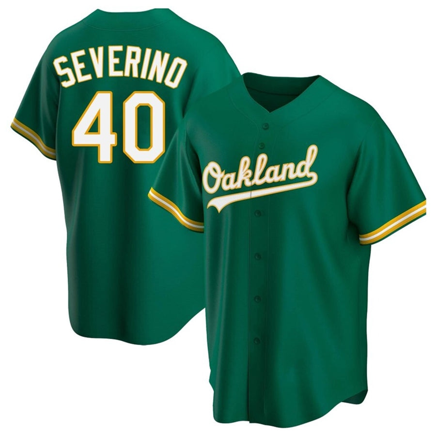 O.Athletics #40 Luis Severino Player Green Home Replica Baseball Jerseys