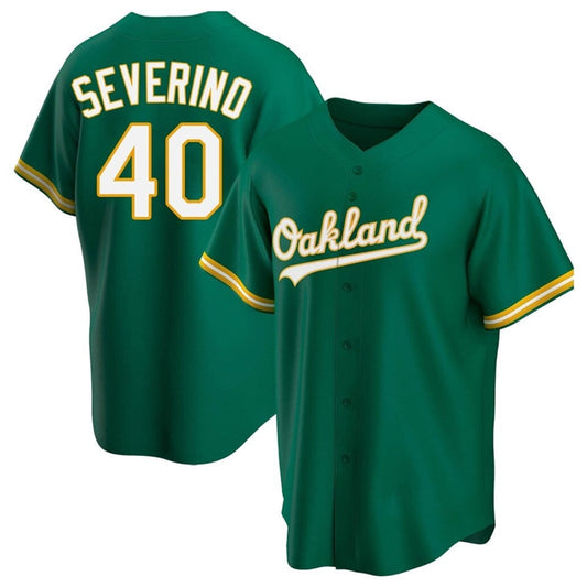 O.Athletics #40 Luis Severino Player Green Home Replica Baseball Jerseys