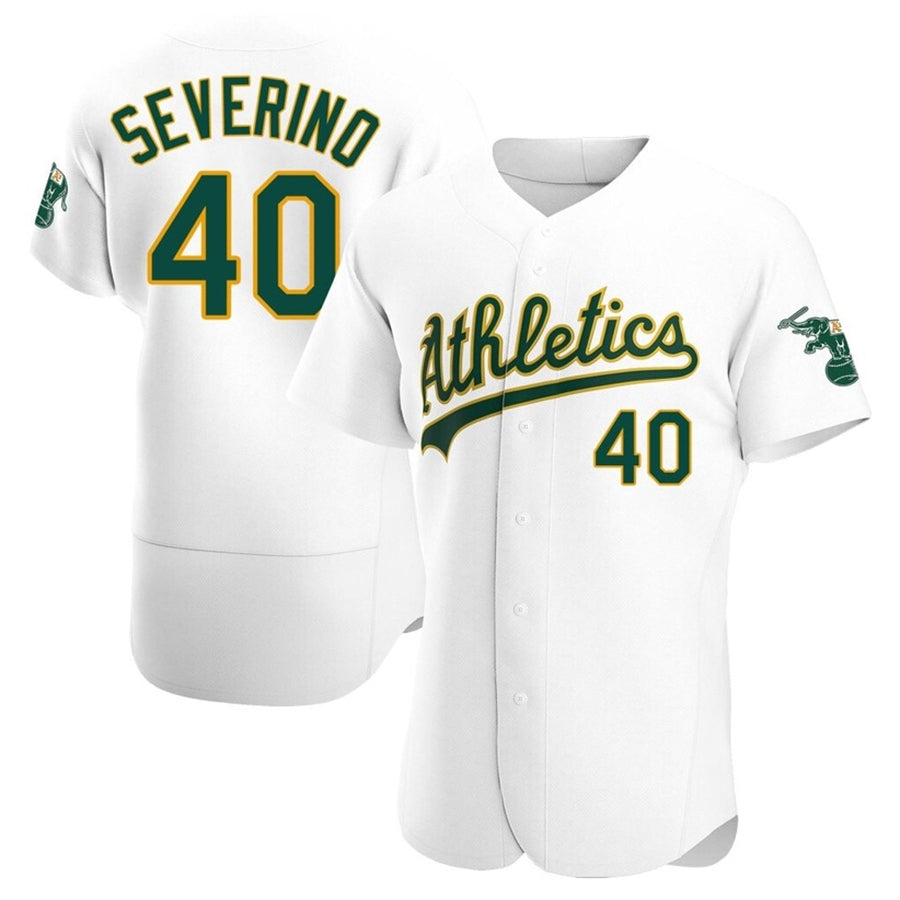 O.Athletics #40 Luis Severino Player White Home Limited ELite Baseball Jerseys