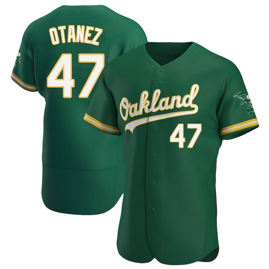 O.Athletics #47 Michel Ota?ez Player Green Home Limited Elite Baseball Jerseys