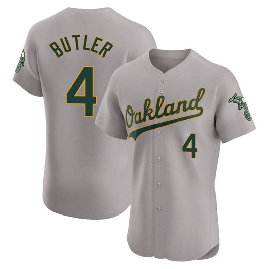 O.Athletics #4 Lawrence Butler Player Gray  Home Limited Elite Baseball Jerseys