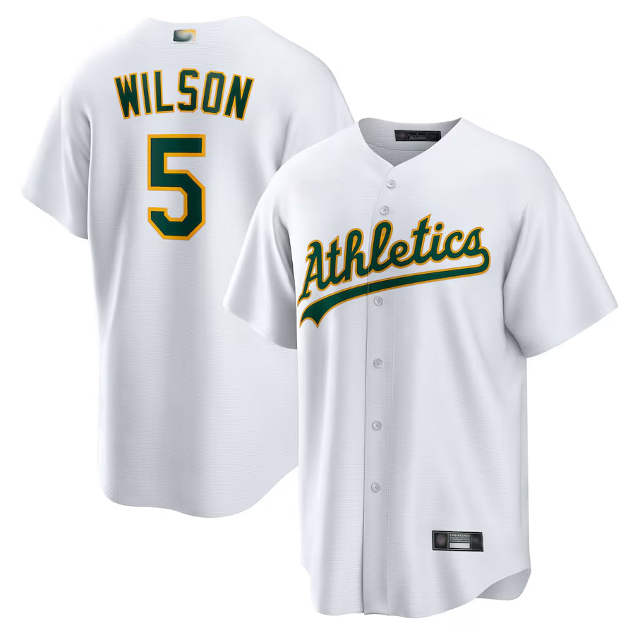 O.Athletics #5 Jacob Wilson Player White Home Replica Baseball Jerseys