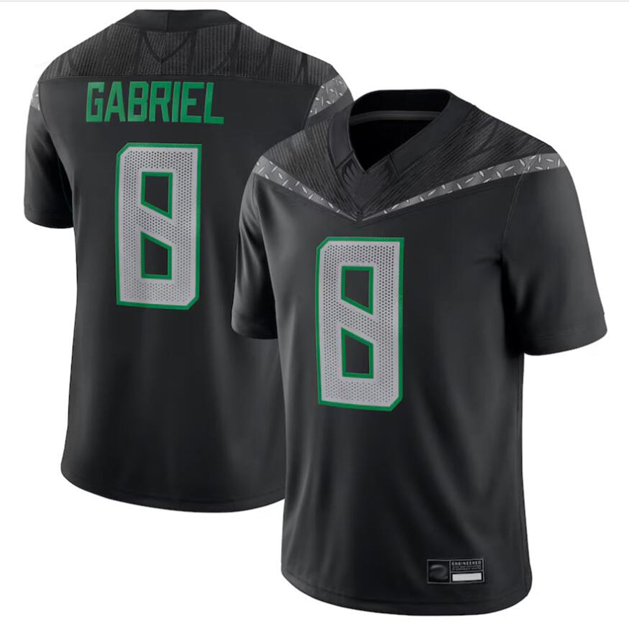 O.Ducks #8 Dillon Gabriel Player Black  Game Replica Football Jerseys