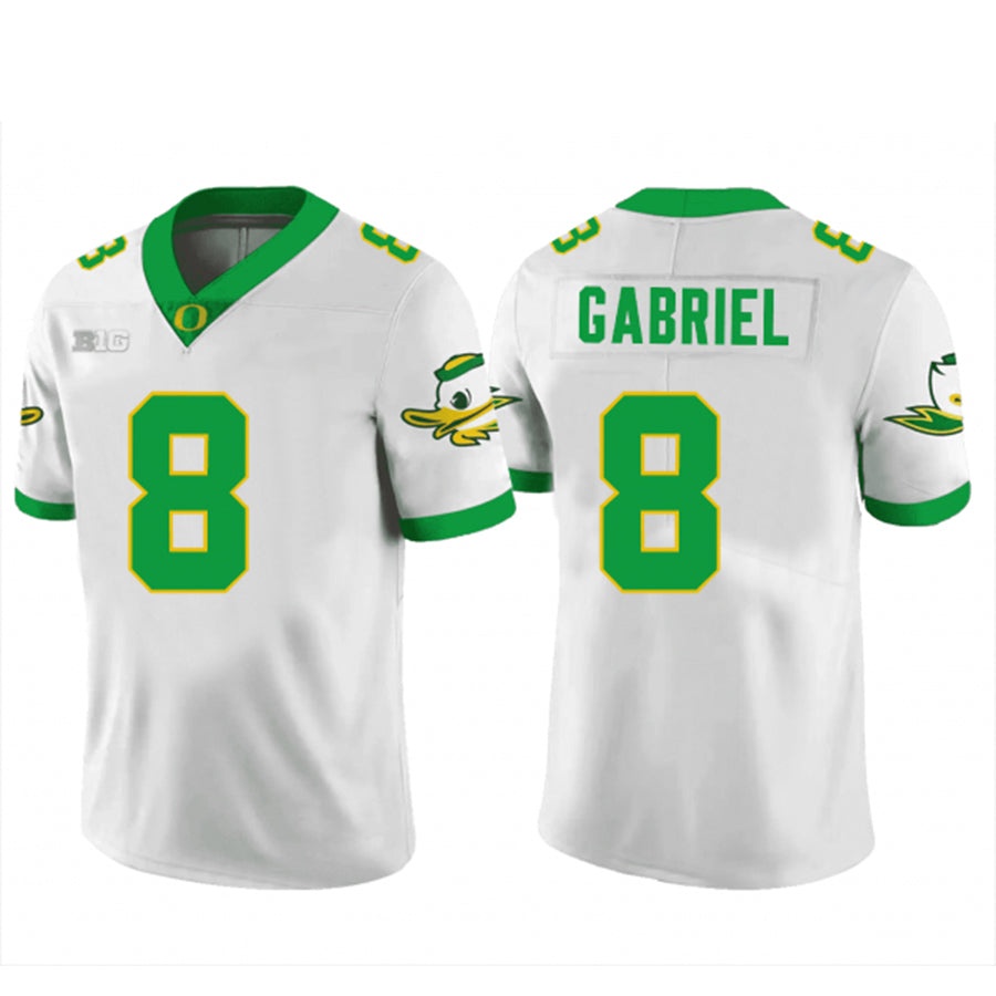 O.Ducks #8 Dillon Gabriel Player White  Replica Game Football Jerseys