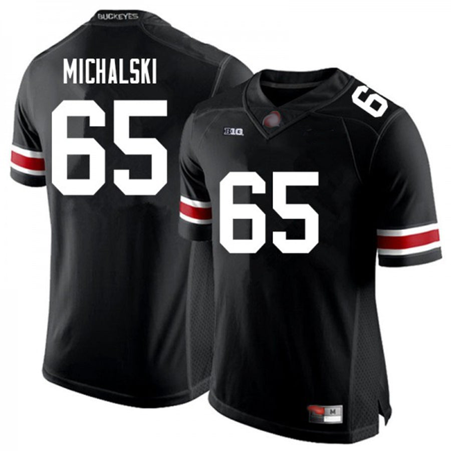 Ohio State #65 Zen Michalski Player Black College Jerseys