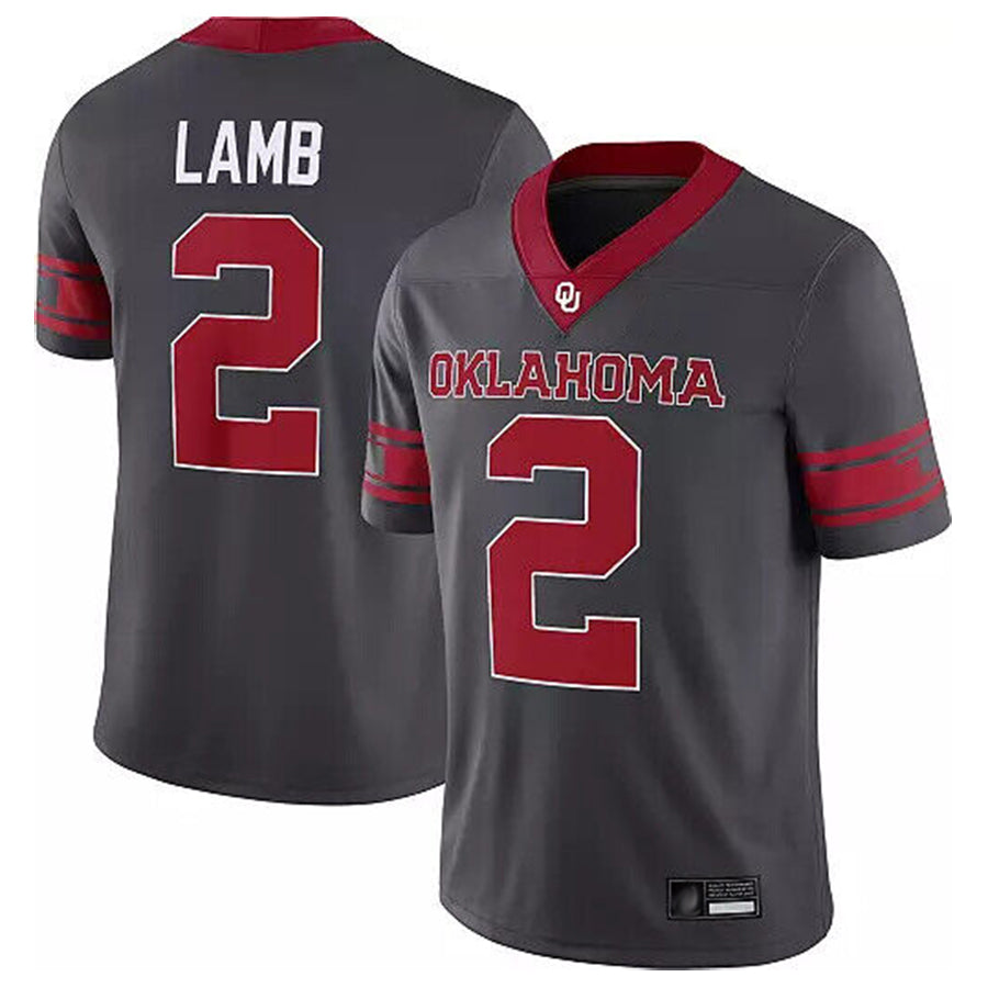 Oklahoma Sooners #2 CeeDee Lamb Player Gray Dri-FIT NCAA Game College Jerseys -Football Jersey