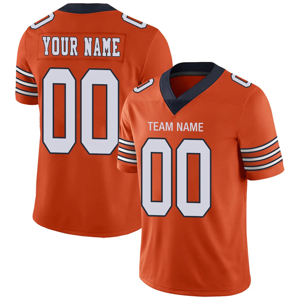 Custom C.Bears Orange Personalized Design Football Jerseys