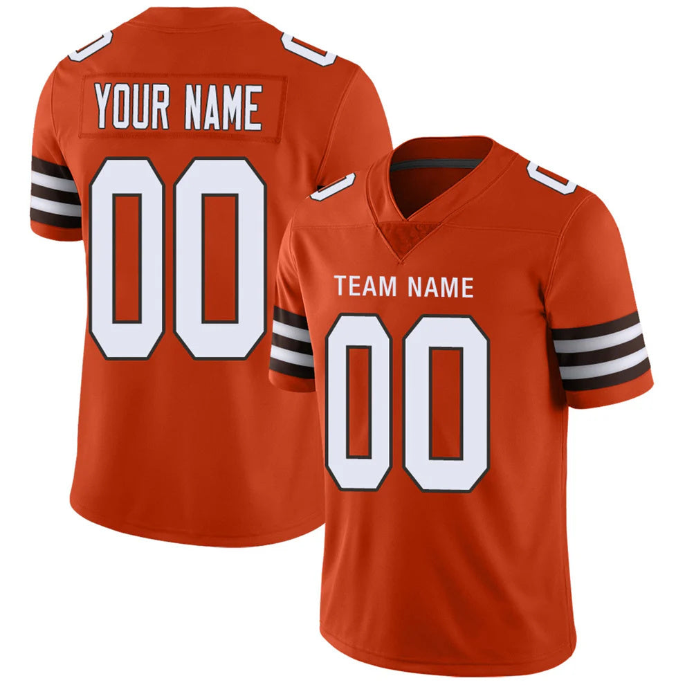 Custom C.Browns Orange Personalized Design Football Jerseys
